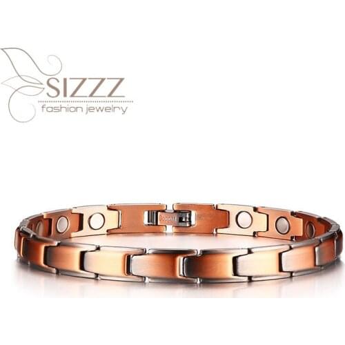 SIZZZ 2020 Fashion trend 7MM * 22CM red copper magnetic bracelet&bangles for men