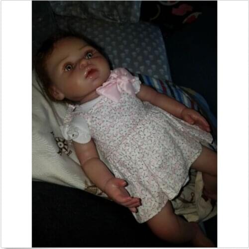 20 Inch Newborn Full Body Vinyl Rebirth Baby Girl Doll Part Removable Interactive Doll Sit Contains Clothes