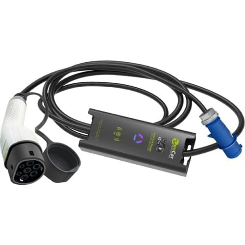 ZENCAR portable ev charger type 2 Adjustable 32A evse car charger current adjustable with LCD display