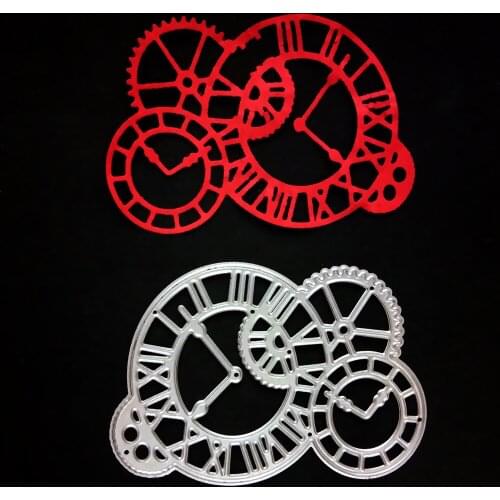 1pc 87mmx60mm Gear Clock Cutting Dies Stencil Paper Cards Embossing Die Cutter Craft DIY