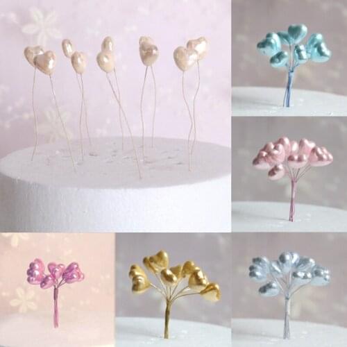 Wedding Birthday Party Decoration Fondant Cake Card insertion Love shaped Iron Wire Dessert Baking Card Stage Background 10pcs