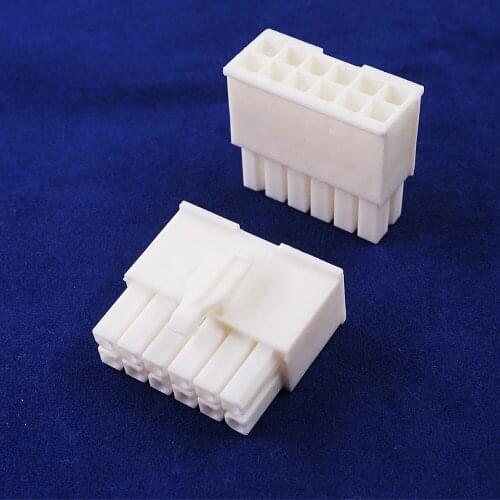 10pcs Plug Housing 2x6 Position 12 Pin Connector 4.14 mm 0.163" Dual Row Mini Universal Mate-N-Lok Rectangular Cross 770581-1