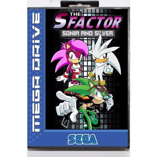 The S Factor Sonic And Silver 16 bit MD Game Card With Retail Box For Sega Megadrive/Genesis
