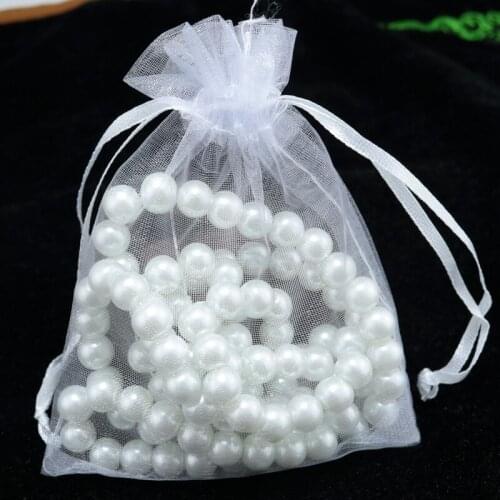 200Pcs/lot White Organza Bags 11x16cm Jewelry Boutique Gifts Packaging Bags Wedding Favors Organza Drawstring Gift Bag Pouches