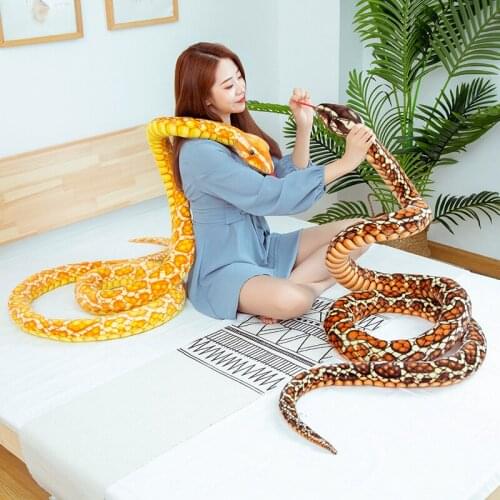 3m Simulation Soft Plush toys Giant Yellow Snake animals python Cloth Toy Stuffed Dolls Bithday Christmas Gifts For baby Kids
