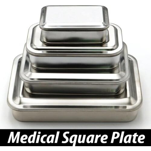 304 thick medical stainless steel disinfection tray square plate with hole cover medical equipment and surgical instruments