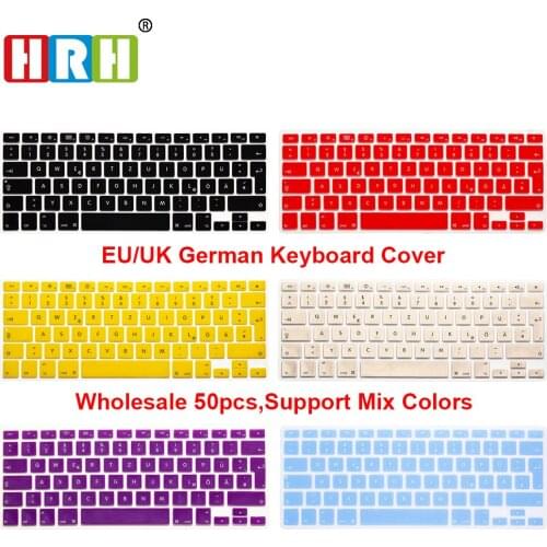 HRH 50pcs EU German QWERTZ Keyboard Protector For Macbook Air Pro Retina 13" 15" 17" Laptop Keyboard Silicone Skin Dust Covers