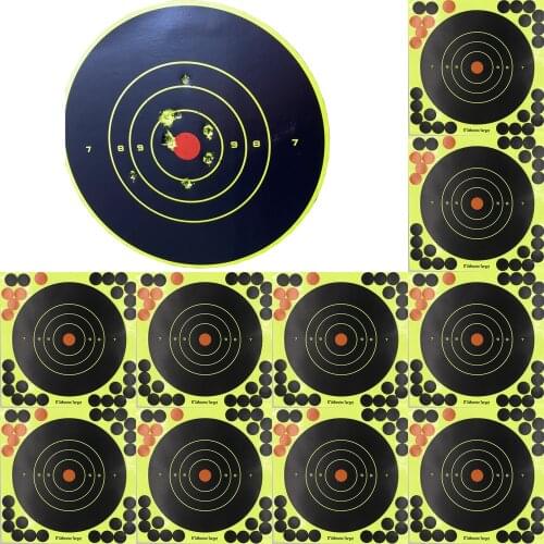 8"X8" Self adhesive Splatter & Reactive Shooting Targets Stickers 10 Pcs/Pack suitable for any weapons Sports Outdoors & Indoors