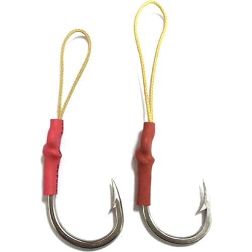 9 pieces/lot Steel Fishing Hooks with Line kev fishhooks Barbed Sea Hooks Fishing Tackle size 4/0 to 10/0