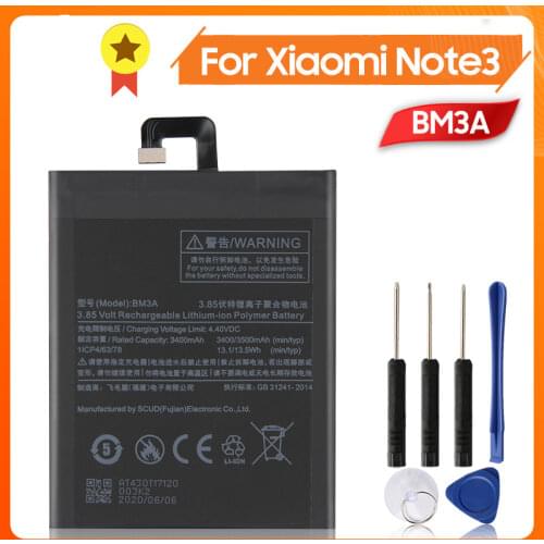 Xiao Mi Xiaomi Mi BM3A Phone Battery For Xiao mi Note3 Note 3 BM3A 3400mAh Original Replacement Battery + Tool