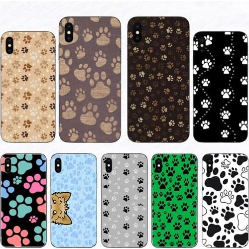 Dog paw design Phone Cases covers For iPhone X 8 7 6 6S Plus XS MAX 5 5S SE XR 11 12 Pro Promax Mini coque Black Soft TPU Fundas