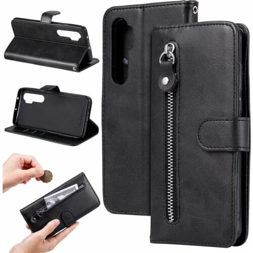 Leather Flip Wallet Case For Xiaomi Mi POCO X3 A2 9 Lite A3 9T Note 10 Redmi 9AT 9C Note 9 9s 8T 8 Pro 7 Plain Zip PU Cover