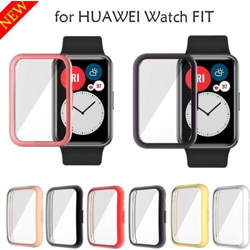 For Huawei Watch Fit Case Cover Screen Protector Full coverage TPU Soft Light Protective Cases for HUAWEI FIT Watch Accessories