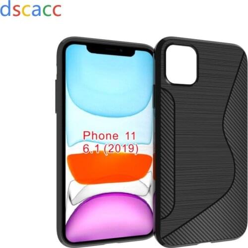 DSCACC S line TPU Cover Soft Case for iPhone 11 6.1 11PRO 5.8 11 PRO MAX 6.5 Back Cover for XS XR XS Max 100pcs