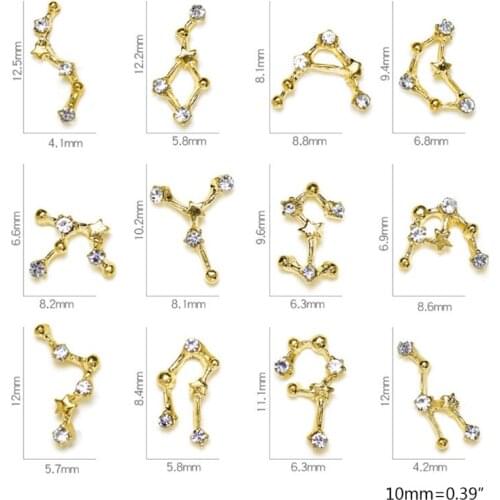 12Constellation Resin Metal Material Epoxy Mold Filling DIY Charm Jewelry Filler 1XCA