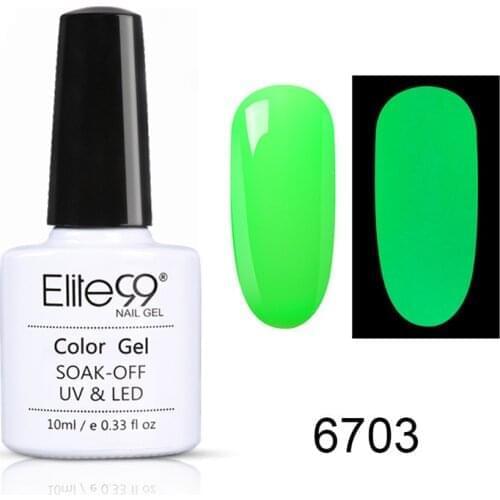 Elite99 Luminous UV Gel Polish Night Glow In Dark Hybrid Varnishes Soak Off Fluorescent Neon Colors Gel Nail Polish Enamel 10ml