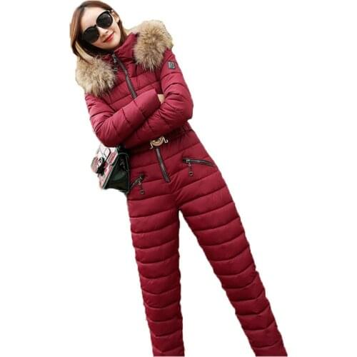 Two piece set women black pink red plus size parka and cotton pants sets 2019 new autumn winter loose slim warmth clothing LR313