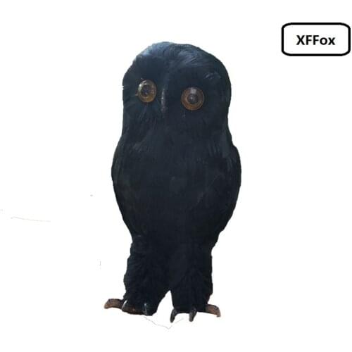 Creative simulation black owl model foam&furs real life owl bird toy gift about 30cm xf1075