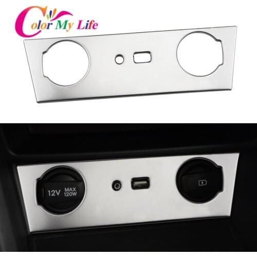 Color My Life Stainless Steel Car Cigarette Lighter Panel Cover Trim Sticker for Hyundai Encino Kona 2017 - 2020 Accessories