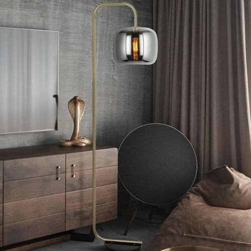 Nordic Led Floor Lamp Modern Floor Lamp Study Living Room Bedroom Study Bedside Indoor Lighting Decor Home Glass E27 Floor Lamp