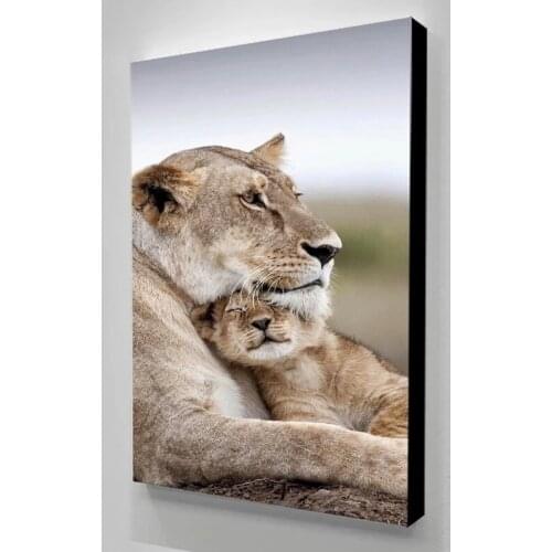 Wall Art HD Prints Gentle Lion Minimalist Home Decor Poster Two Animal Picture Canvas Paintings For Living Room No Frame Artwork