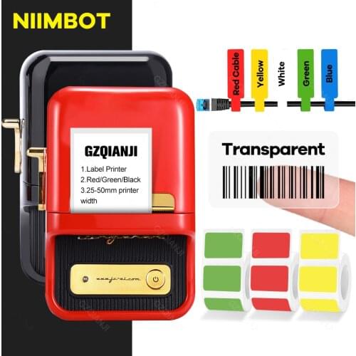 Niimbot B21 label printer Sticker thermal barcode Portable printer paper roll 20mm to 50mm for Mobile Phone Ipad Android / iOS