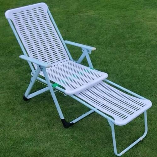 Nap chair plastic beach folding recliner lazy balcony household leisure portable armchair outdoor cushions