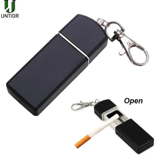 UNTIOR Portable Ashtray Cigarette Ashtray for Outdoor Use Ash Holder Pocket Smoking Ash Tray with Lid Key Chain for Travelling
