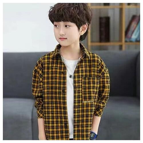 Boys clothes plaid shirts autumn fashion cotton Childrens clothing cool 4 to 14 years Full Sleeve kids boys shirt