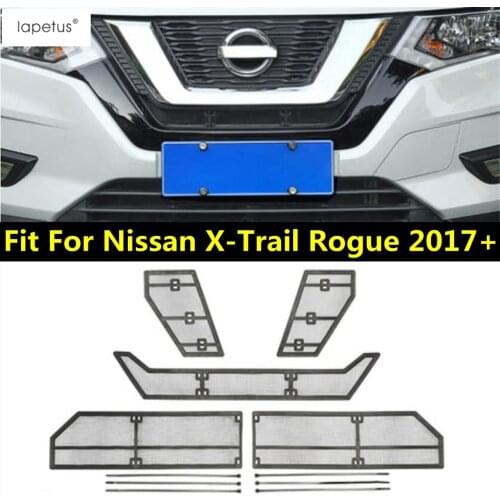Lapetus Accessories For Nissan X-Trail X Trail Rogue 2017 - 2020 Front Insect Mesh Nets Grille Protect Molding Cover Kit Trim