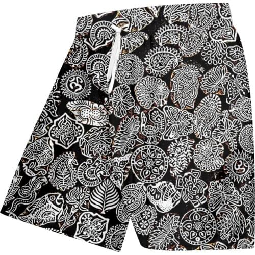 UJWI Art Black White Printed Shorts Casual Butterfly Activities Loose Mens 3D Printing Super Large Size Wholesale Purchasing