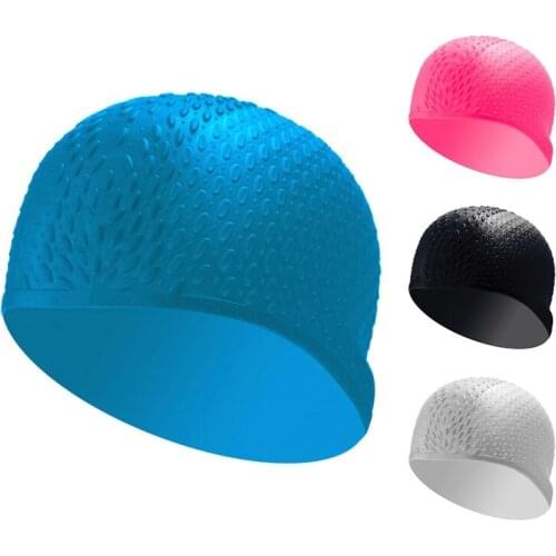 Silicone Waterproof Swimming Caps Protect Ears Long Hair Sports Swim Pool Hat Swimming Cap Free Size for Men & Women