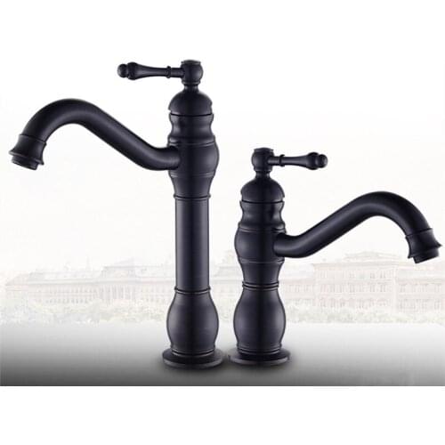 Basin Faucet Black Oil Brushed Single Handle Faucets Hot & Cold Sink Tap Mixer Kitchen Taps Europe Bathroom Tap Lavatory Mixer