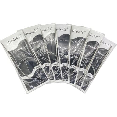 7PCS/Set knitting Needle Stainless Steel Ring Needle Weaving Circular Knitting Needlework Kits DIY Knitted Tools 43 65 80 100cm