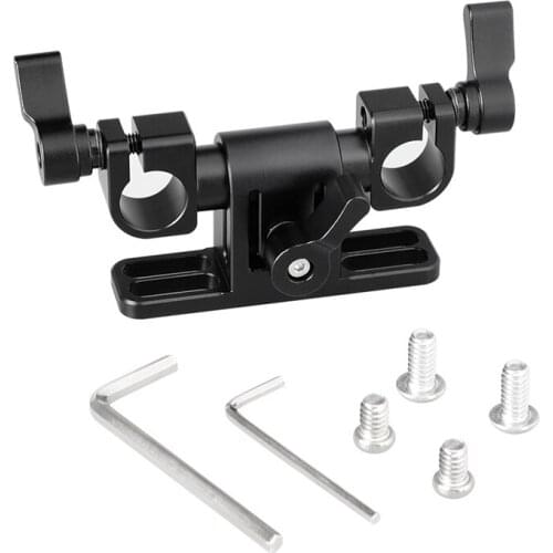 Top Deals Adjustable 15mm Dual Rod Clamp with 360 Swivel Rod Adapter for LWS Rod Support System Camera Rig