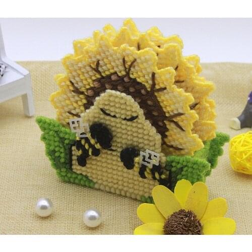 Three-dimensional embroidery 3d cross stitch new arrival derlook sunflower coasters set diamond print