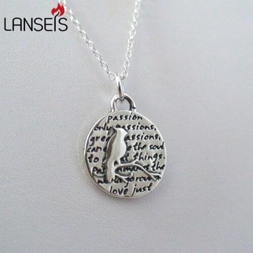Lanseis 20pcs Inspirational Cardinal Charm Necklace15mm