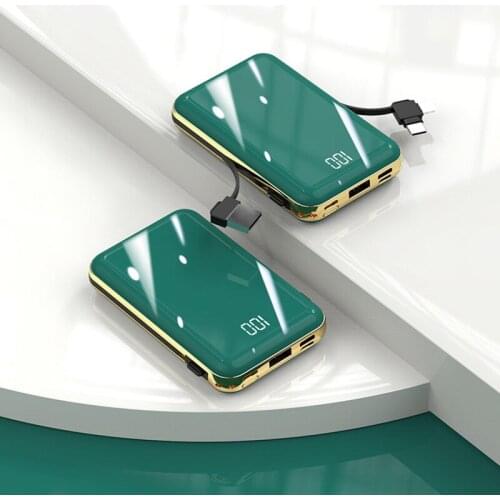 Power Bank 20000mAh Portable Charger Powerbank Built in Cable External Battery Charger For iPhone 12 Xiaomi Mi Samsung Poverbank