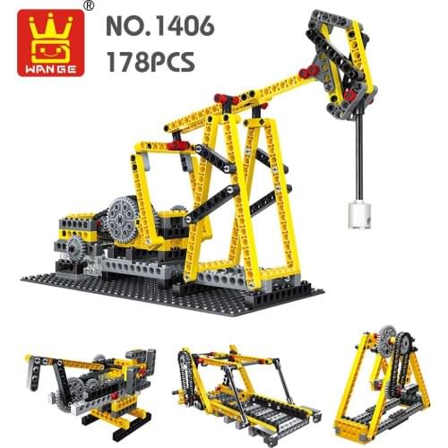 WANGE 4 in 1 Electronic Power Machinery Blocks Beam Pumping Unit 178pcs Bricks DIY Creative Building Blocks Toys for Boys Gifts