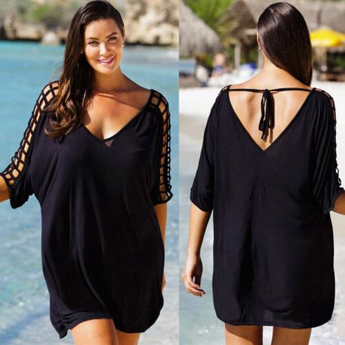 Ladies Summer Blouse Tops Big Plus Size Womens Blouse Beachwear Bikini Beach Wear Cover Up Casual Kaftan