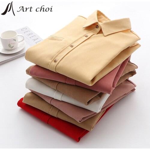 2021 Corduroy Shirts Women Tops And Blouses Long Sleeve Spring Ladies Solid Loose Vintage Boyfriend Style All-match Shirt