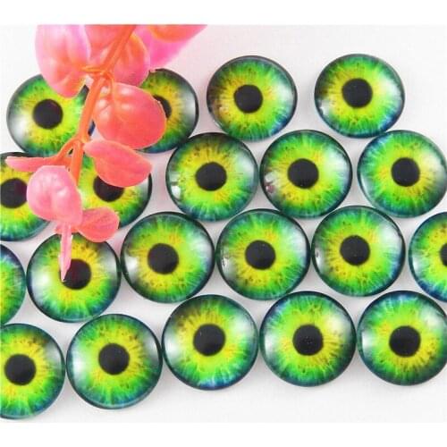 Julie Wang Round 30pcs 12MM Glass Dragon Lizard Frog Vivid Eyes Handmade Fashion Cabochon Not heated