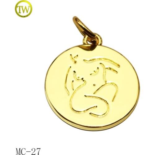 Gold metal tags for jewelry, Metal logo tags for clothing, Metal tags for necklace