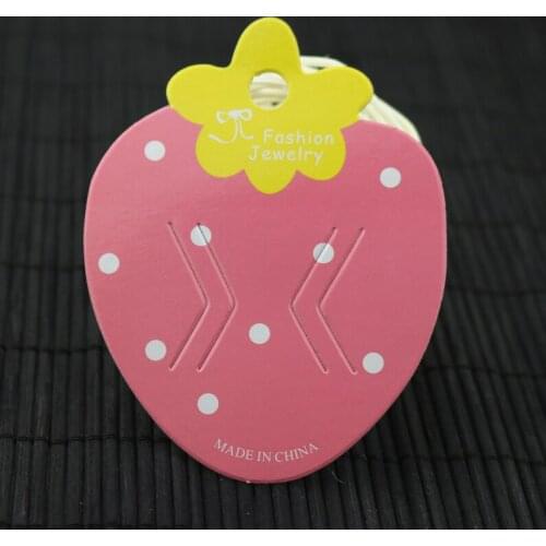 2019 NEW Wholesale Hair Clip Card 6.3*8.5cm Paper Cardboard pink strawberry Hair Band Card jewelry accessories making 100 pcs