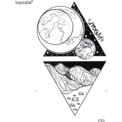 30pcs Moon Surface Temporary Tattoo Sticker Mare Tatoo Temporary Stickers Tatuajes Temporales Fake Tattoo Sticker