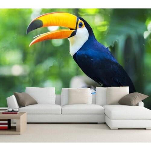 Custom 3D mural papel de parede,Beautiful Toucan wallpaper,restaurant living room sofa TV wall bedroom wallpaper for walls 3 d