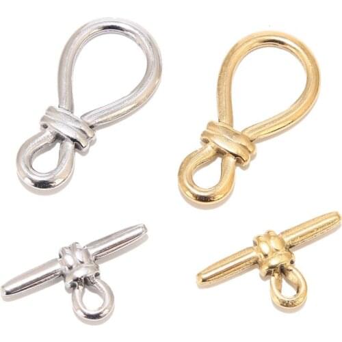 5 Sets Stainless Steel Gold Tone Toggle Clasps Charm OT Clasp Accessories For DIY Jewelry Bracelets Necklaces Making Findings