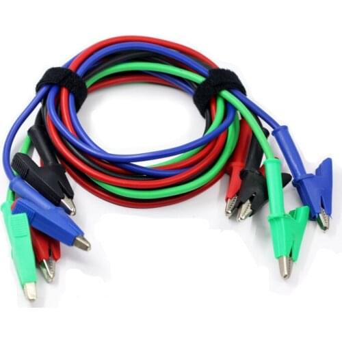 5pcs Alligator Clips Electrical 1m DIY Test Leads Alligator Double-ended Crocodile Clips Roach Clip Test Jumper Wire