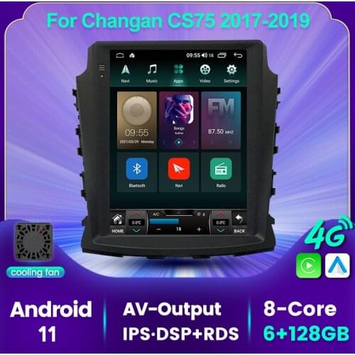 9.7'' Vertical Tesla Screen Android 11 Car Multimedia Radio Player For Changan CS75 2017 2018 2019 2020 SWC Wireless Carplay