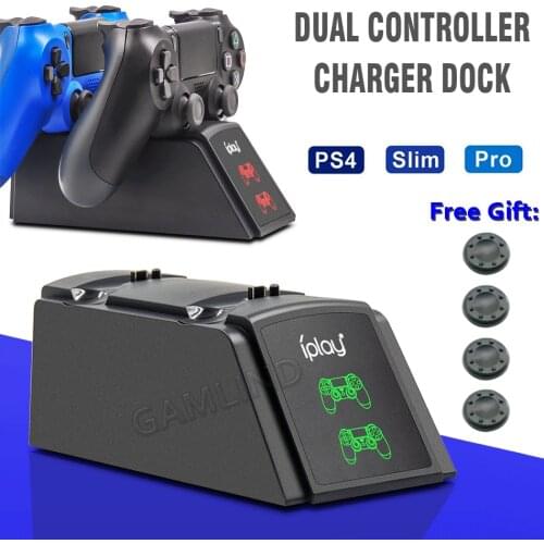 PS4/Slim/Pro Wireless Dual Controller Charger Dock Station Joystick Charging Stand LED Light Indicator for Sony Playstation4